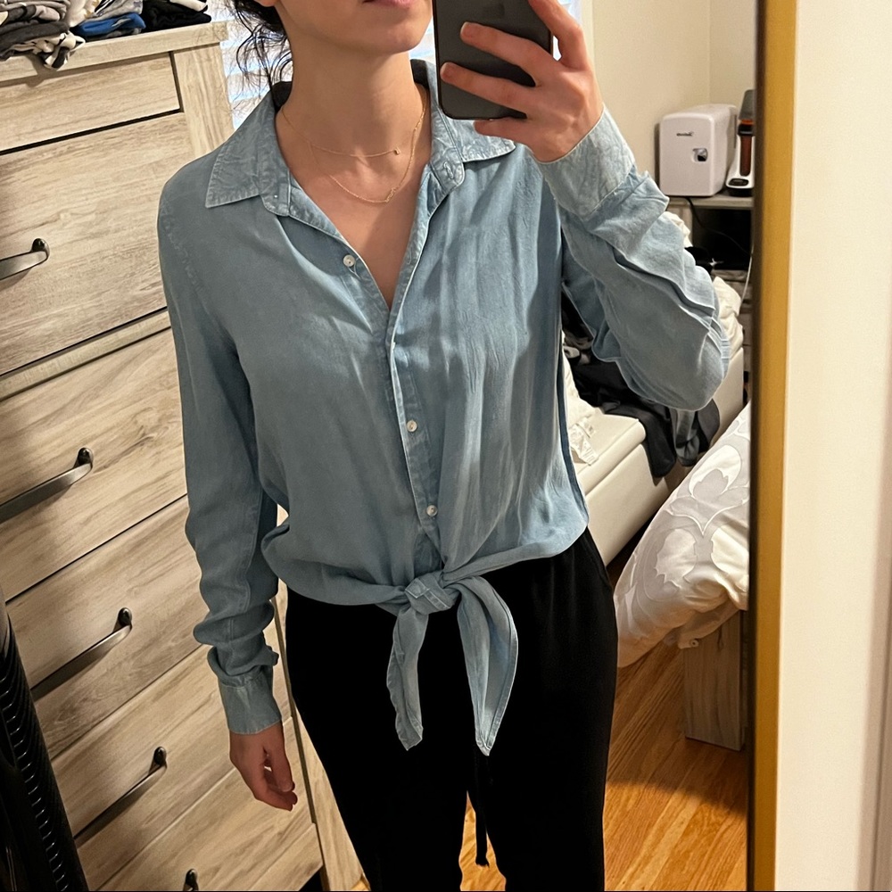 Chambray tie button up